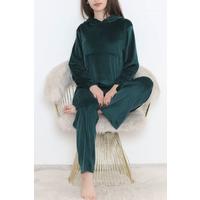 Hooded Velvet Suit Emerald - 466.1287.