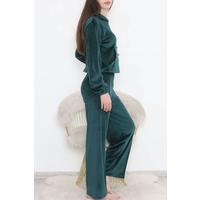 Hooded Velvet Suit Emerald - 466.1287.