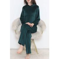 Hooded Velvet Suit Emerald - 466.1287.