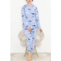 Hooded Fleece Suit Baby Blue - 344.1287.