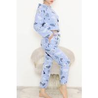 Hooded Fleece Suit Baby Blue - 344.1287.