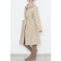 Hooded Leopard Detail Trench Coat Stone1 - 11611.683.