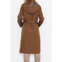 Light brown trench coat with leopard print and hood - 11611.683.