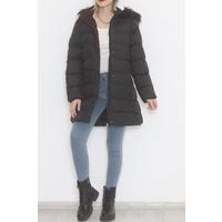 Furry Hooded Coat Black3 - 1753.1555.