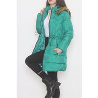 Furry Hooded Coat Green - 5111.1555.