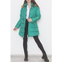 Furry Hooded Coat Green - 5111.1555.