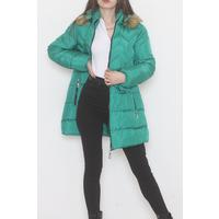 Furry Hooded Coat Green - 5111.1555.