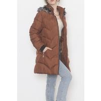 Furry Hooded Coat Brown - 6114.1555.