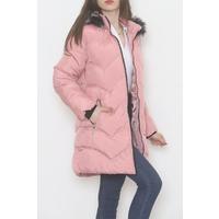 Furry Hooded Coat Powder - 6114.1555.