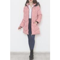 Furry Hooded Coat Powder - 6114.1555.