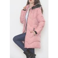 Furry Hooded Coat Powder - 6114.1555.