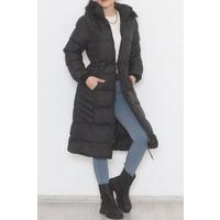 Furry Hooded Coat Black - 1788.1555.