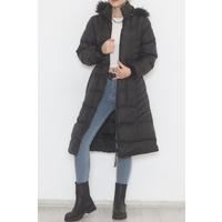 Furry Hooded Coat Black - 1788.1555.