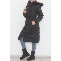 Furry Hooded Coat Black - 1788.1555.