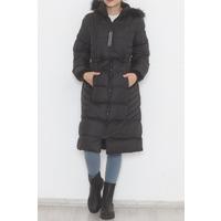 Furry Hooded Coat Black - 1788.1555.