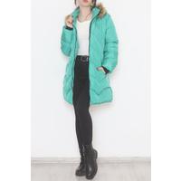 Furry Hooded Coat Green - 6114.1555.