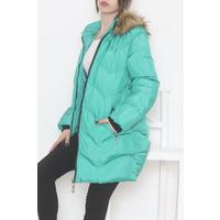 Furry Hooded Coat Green - 6114.1555.