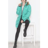 Furry Hooded Coat Green - 6114.1555.