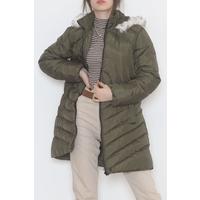 Furry Hooded Coat Khaki - 5129.1555.