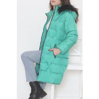 Furry Hooded Coat Green - 2751.1555.