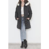 Furry Hooded Coat Black - 5129.1555.