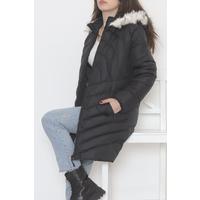 Furry Hooded Coat Black - 5129.1555.