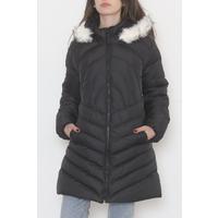 Furry Hooded Coat Black - 5129.1555.