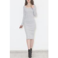 Square Neck Dress Gray - 11764.1567.