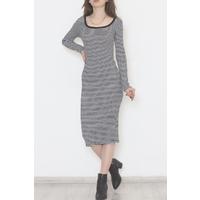 Square Neck Dress Black and White - 11764.1567.