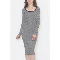 Square Neck Dress Black and White - 11764.1567.