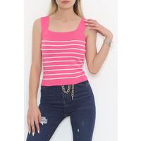 Square Neck Striped Tank Top Fuchsia - 955.1019.