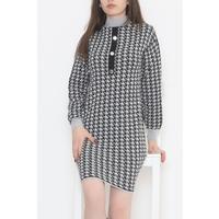 Houndstooth Dress Greyblack - 12414.701.