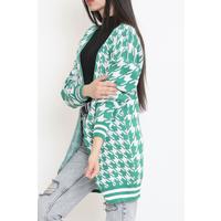 Houndstooth Pique тоқылған кардиган жасыл - 15166.1319.