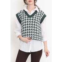 Houndstooth Sweater Emerald - 10242.1319.