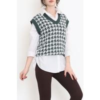 Houndstooth Sweater Emerald - 10242.1319.