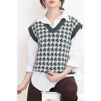 Houndstooth Sweater Emerald - 10242.1319.