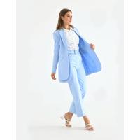 Belted Double Cover Suit Baby Blue