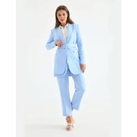 Belted Double Cover Suit Baby Blue