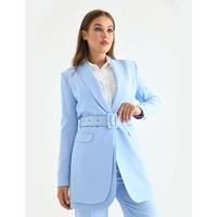 Belted Double Cover Suit Baby Blue