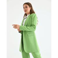 Belted Double Cap Suit Pistachio Green