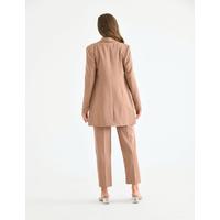 Belted Double Cap Suit Tan