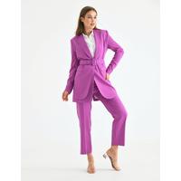 Belted Double Cap Suit Lilac