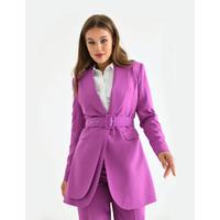 Belted Double Cap Suit Lilac