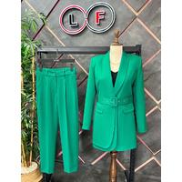 Belted Double Cover Suit Green