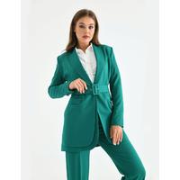 Belted Double Cover Suit Green