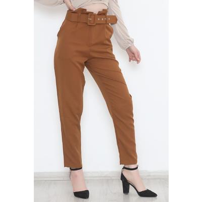Belted Carrot Leg Trousers Brown - 12370.148.