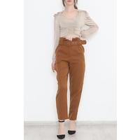 Belted Carrot Leg Trousers Brown - 12370.148.