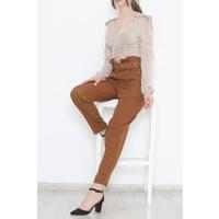 Belted Carrot Leg Trousers Brown - 12370.148.