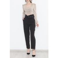 Belted Carrot Leg Trousers Black - 12370.148.