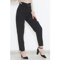 Belted Carrot Leg Trousers Black - 12370.148.